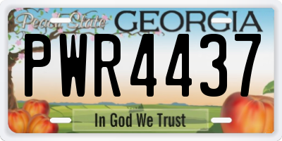 GA license plate PWR4437