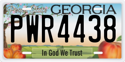 GA license plate PWR4438