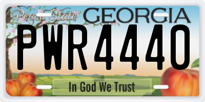 GA license plate PWR4440