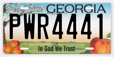 GA license plate PWR4441