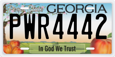 GA license plate PWR4442