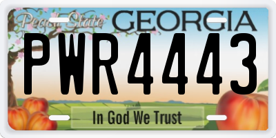 GA license plate PWR4443