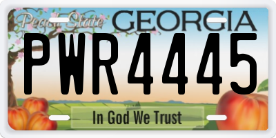 GA license plate PWR4445