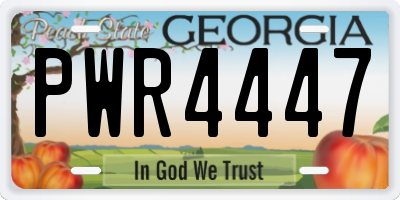 GA license plate PWR4447