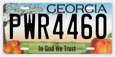 GA license plate PWR4460