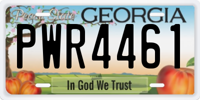 GA license plate PWR4461
