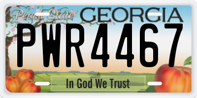 GA license plate PWR4467