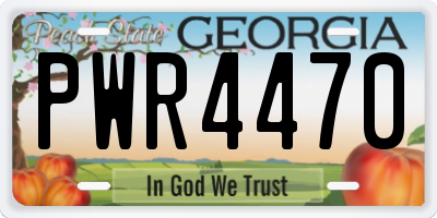 GA license plate PWR4470