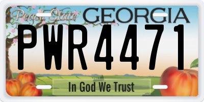 GA license plate PWR4471