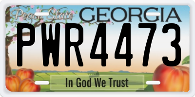 GA license plate PWR4473