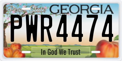 GA license plate PWR4474
