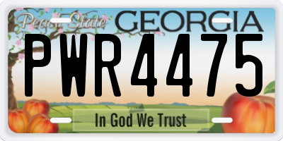 GA license plate PWR4475