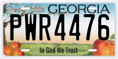 GA license plate PWR4476