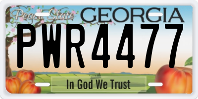 GA license plate PWR4477