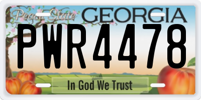 GA license plate PWR4478