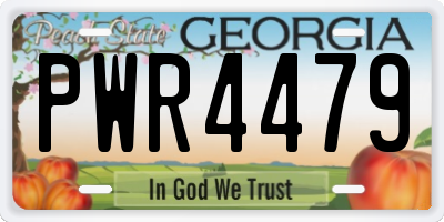 GA license plate PWR4479