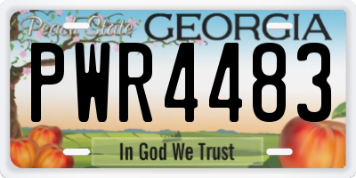 GA license plate PWR4483