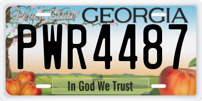 GA license plate PWR4487
