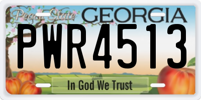 GA license plate PWR4513