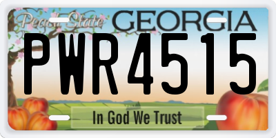 GA license plate PWR4515