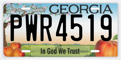 GA license plate PWR4519
