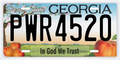 GA license plate PWR4520