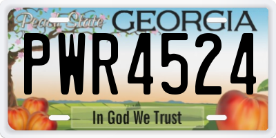 GA license plate PWR4524