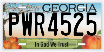 GA license plate PWR4525