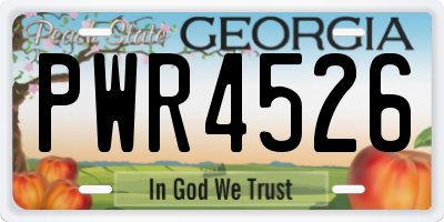 GA license plate PWR4526