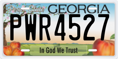 GA license plate PWR4527