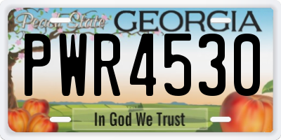 GA license plate PWR4530