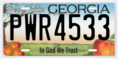 GA license plate PWR4533