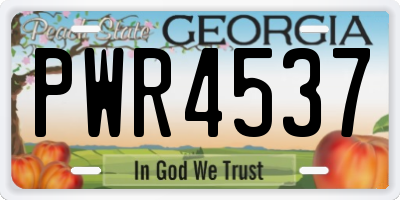 GA license plate PWR4537
