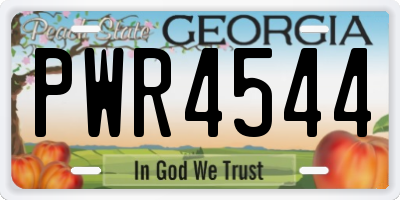 GA license plate PWR4544