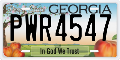 GA license plate PWR4547