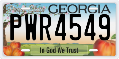 GA license plate PWR4549