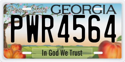 GA license plate PWR4564