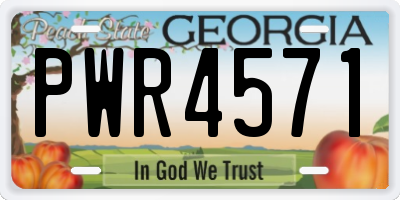 GA license plate PWR4571
