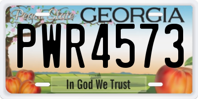 GA license plate PWR4573