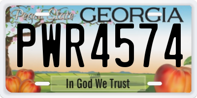 GA license plate PWR4574