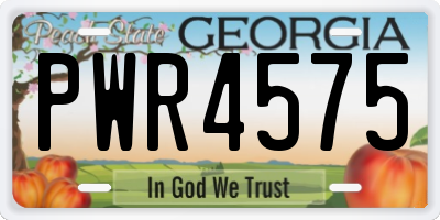 GA license plate PWR4575