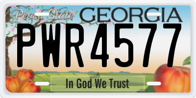 GA license plate PWR4577