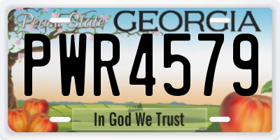 GA license plate PWR4579