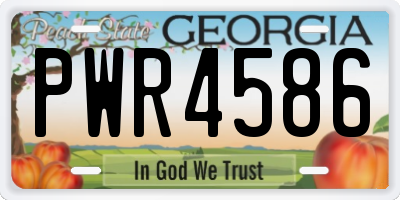 GA license plate PWR4586