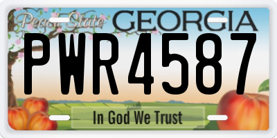 GA license plate PWR4587