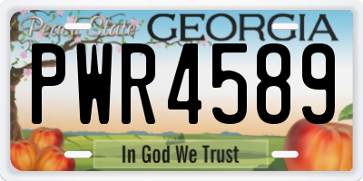 GA license plate PWR4589