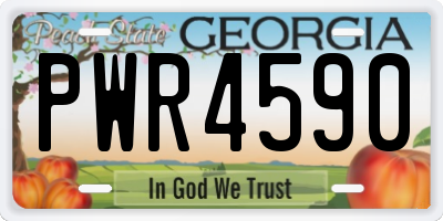 GA license plate PWR4590