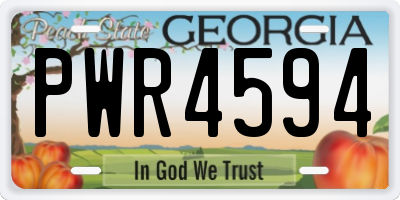 GA license plate PWR4594