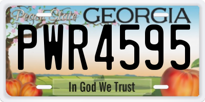 GA license plate PWR4595