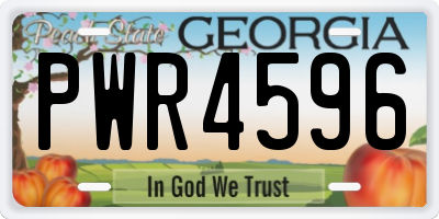 GA license plate PWR4596